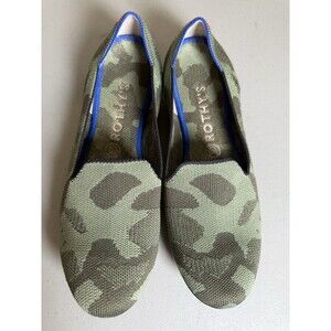 Rothy's The Loafer Womens Size 10 Olive Camo Green Round Toe Flat Shoes Washable